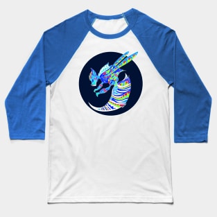 killer bee in blue pattern art ecopop Baseball T-Shirt